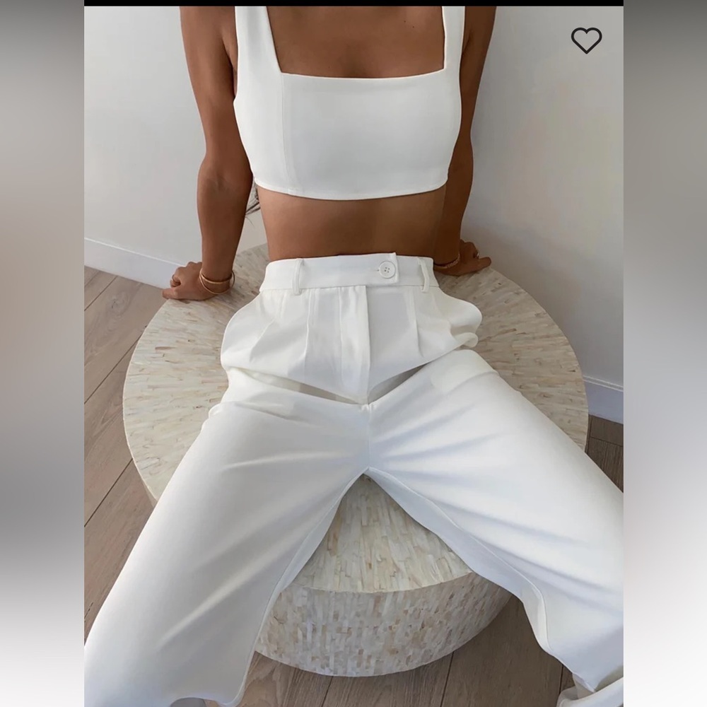 Princess Polly White Wide Leg Pants